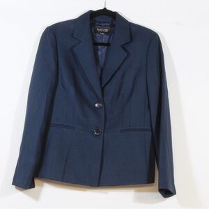 Black Label by Evan Picone Women's Navy Blue 2-button Blazer